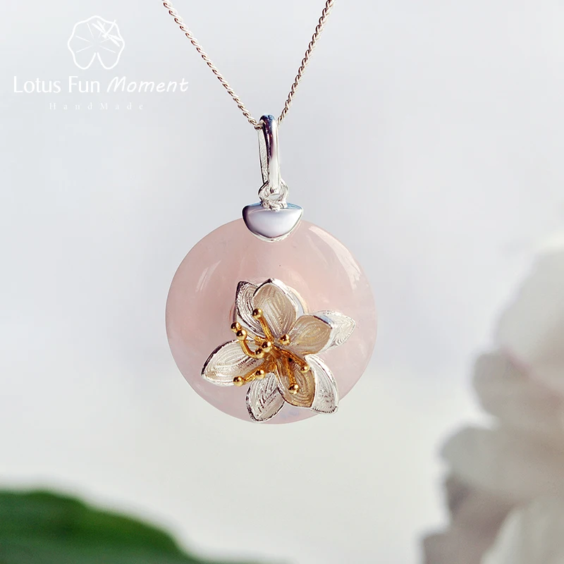 Lotus Fun Moment Настоящее стерлингового серебра 925 Натуральный камень ручной работы