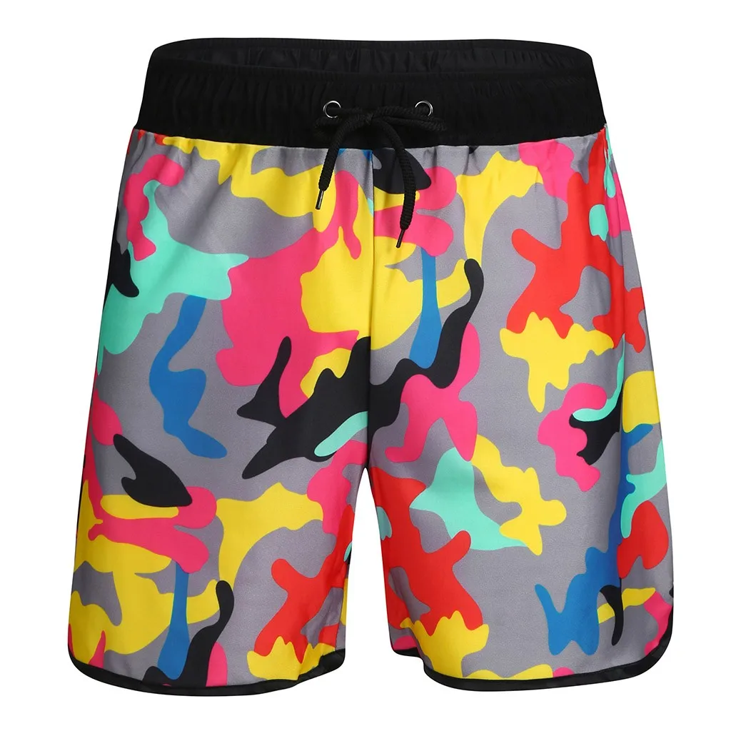 Multicolor Камуфляжные плавки, мужские шорты для плавания, Шорты для плавания, CHAMSGEND шорты для серфинга, пляжные шорты, спортивный купальный костюм Homme zwembroek heren Sunga с принтом - Цвет: Multicolor