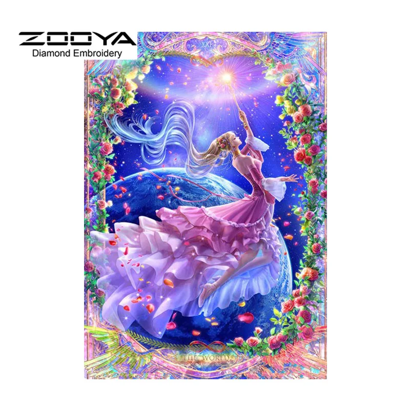 

5D DIY Diamond Painting Beautiful Princess Magic Wand Embroidery Diamond Painting Cross Stitch Rhinestone Mosaic Painting BJ1347