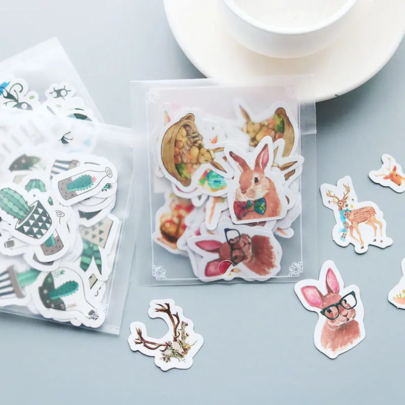 40 шт./пакет милые животные выражение клей бумажный стикер дет diy Подарочная