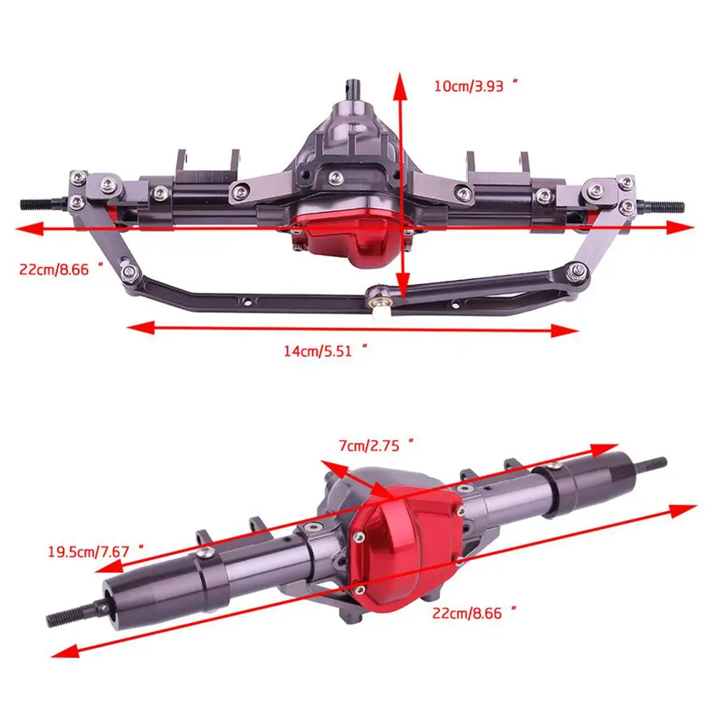 LeadingStar 1/10 RC автомобиль CNC алюминиевая передняя + задняя осевая машина Rock для Crawler