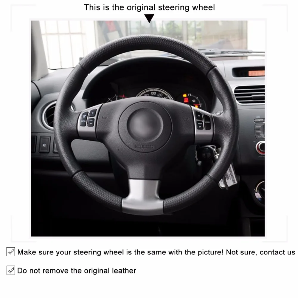 Чехол на руль автомобиля MEWANT из черной искусственной кожи для Suzuki Swift Sport 2005-2011 Splash
