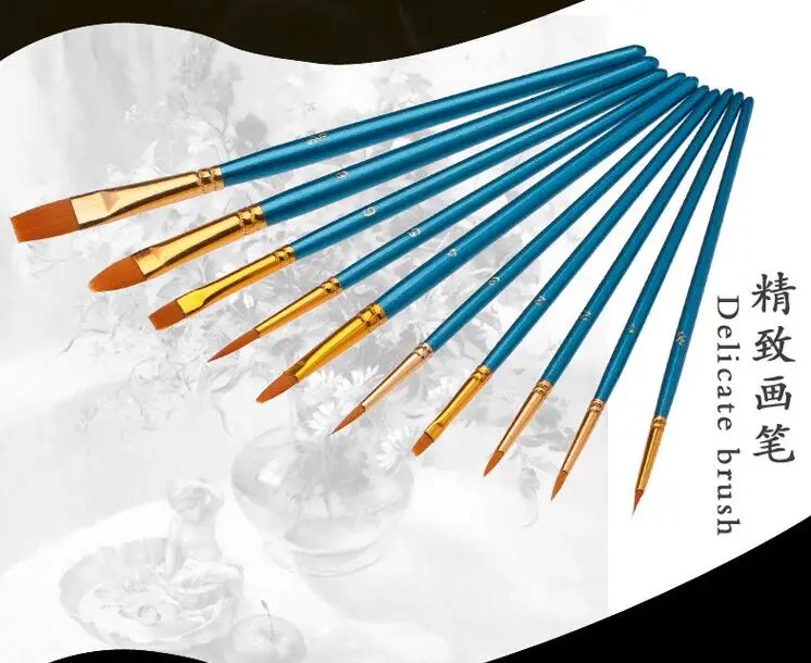 

DIY tool,10pcs Painting pen,Oil brush set report.manicure tool