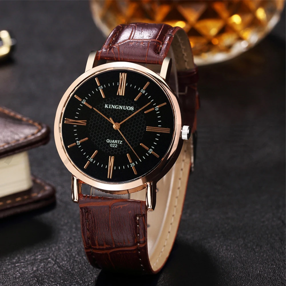 2020 модные роскошные цифровые наручные часы розового золота с кожаным ремешком