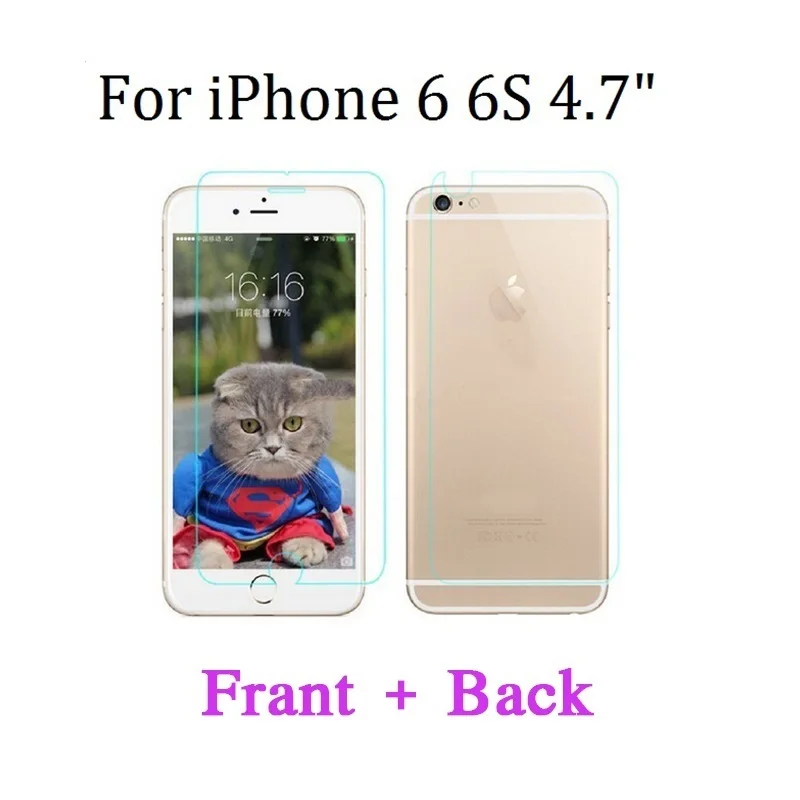 2 шт передняя + задняя 9H закаленное стекло для iphone X 10 Ten 5 5S SE 6 6S 7 Plus защитная пленка