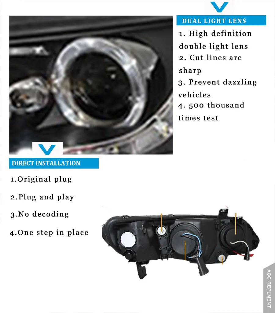 2 шт. светодиодный фары для Honda Civic 2007-2011 светодиодный автомобильный фонарь ангельские глазки ксенон HID комплект Противотуманные фары светодиодный дневные ходовые огни
