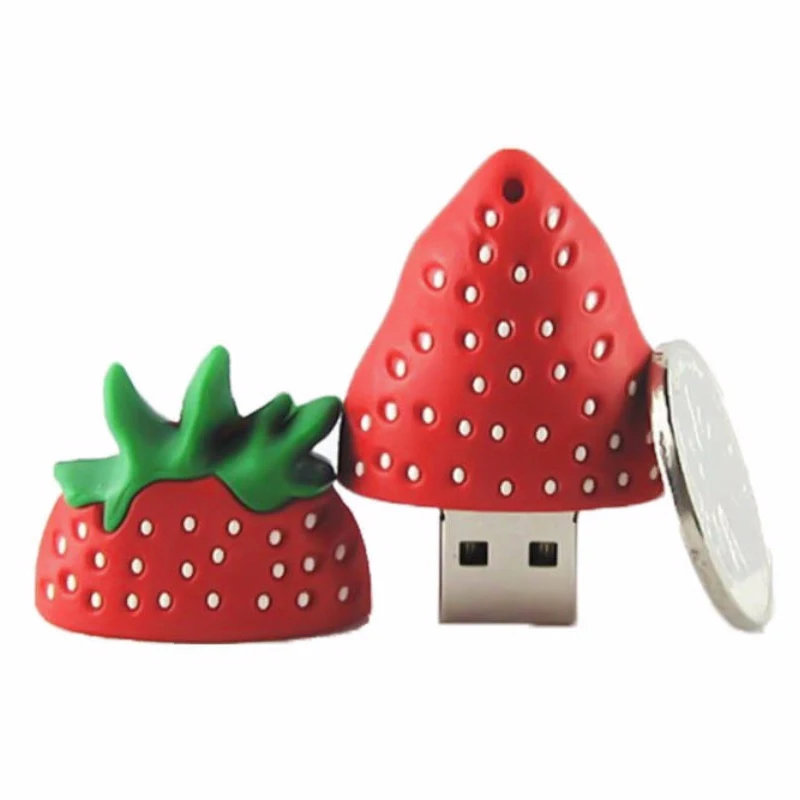 С мультипликационным принтом в виде клубники USB флеш накопитель 4GB/8GB/16GB/32GB/64 ГБ