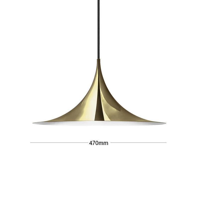 Streamlined Horn Hanging Lamp Designer of Minimalist Danish Hanging Lamp Restaurant Modern Bar Soft Lustres Pendentes Lighting - Цвет корпуса: gold   47cm