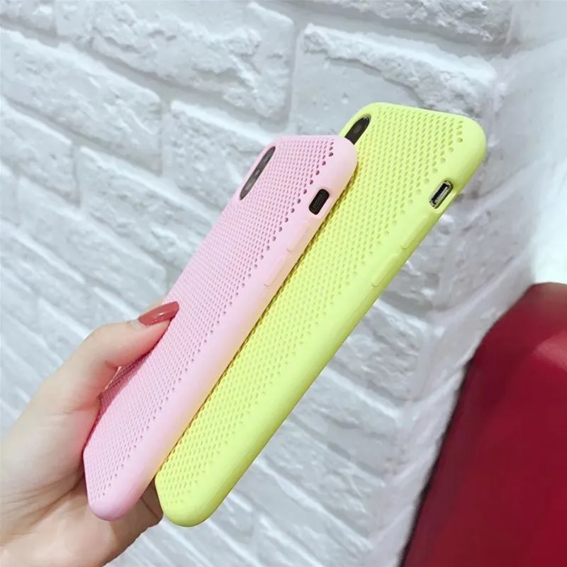 Чехол для телефона OUJINUO мягкий сетчатый чехол из ТПУ iPhone 8 7 6 6s Plus с отверстием