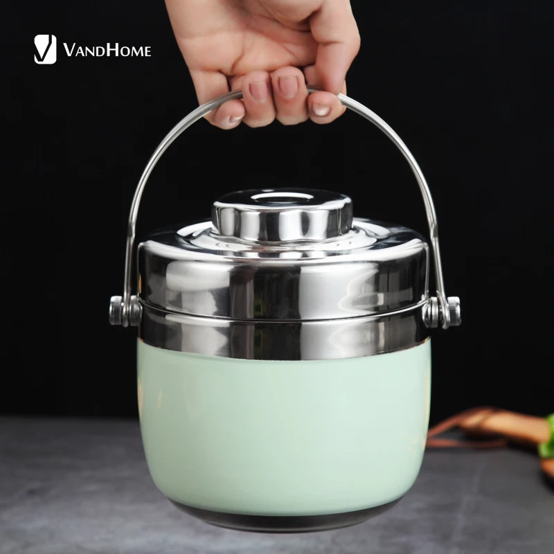 VandHome вакуумный термальный Ланч-бокс 304 из нержавеющей стали Bento коробка