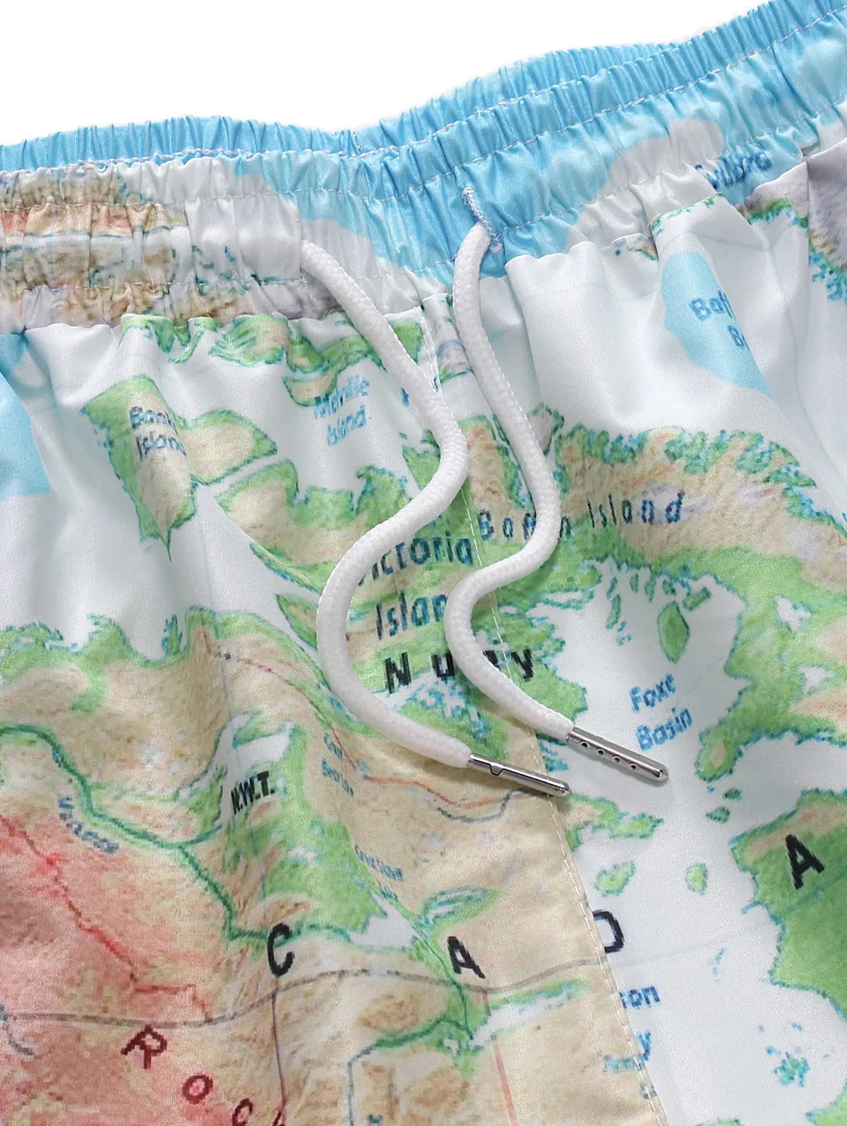 Шорты Hemiks мужские с принтом карты мира повседневные пляжные до колена со средней