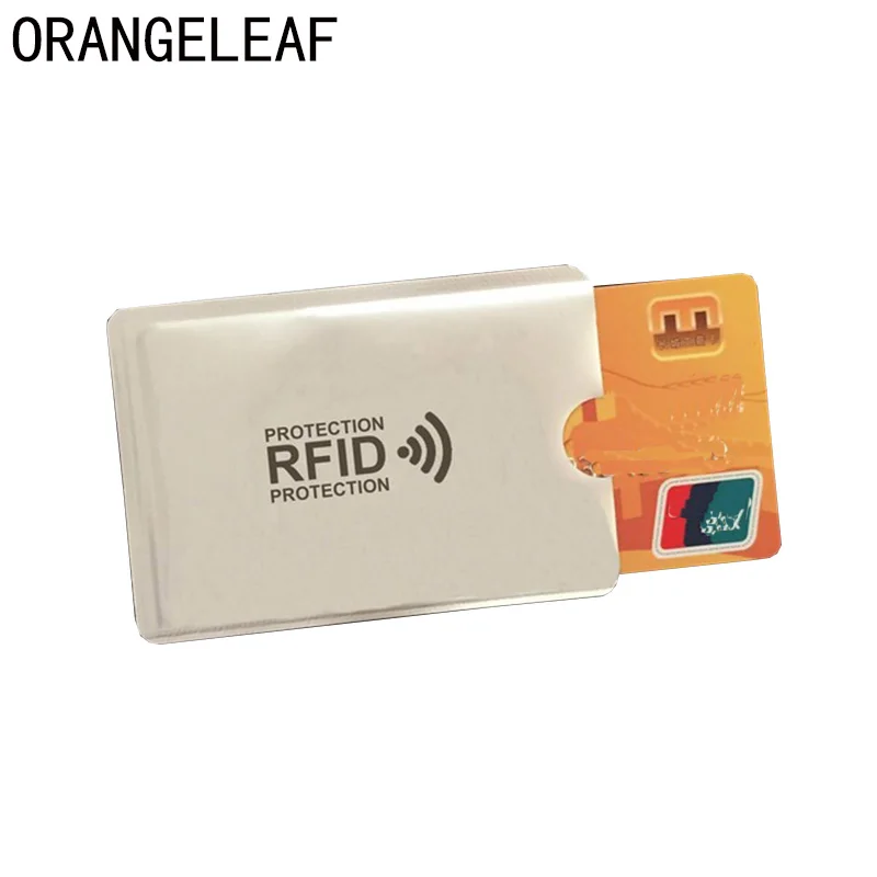 1шт 5шт Алюминиевый Блокирующий Rfid Кошелек для карты банка с чехлом для идентификационного документа Металлический 6*9см on