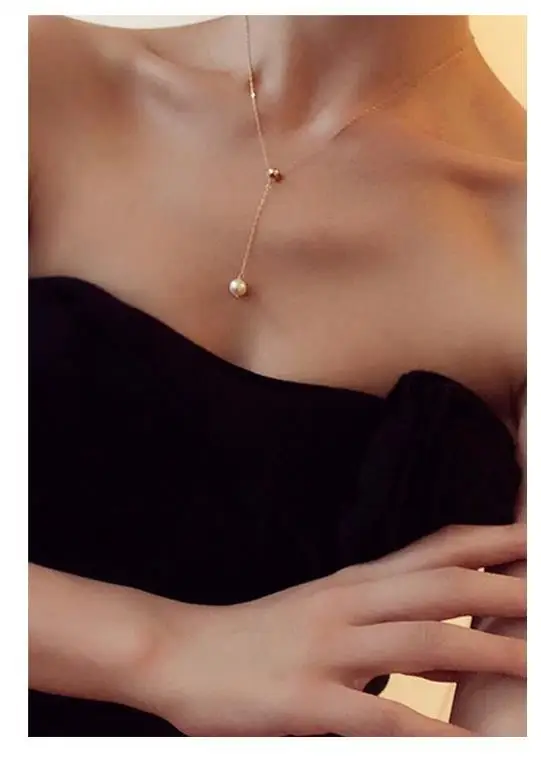 Корейский ключицы цепи Регулируемый Pearl Подвеска Мода подвеска| |