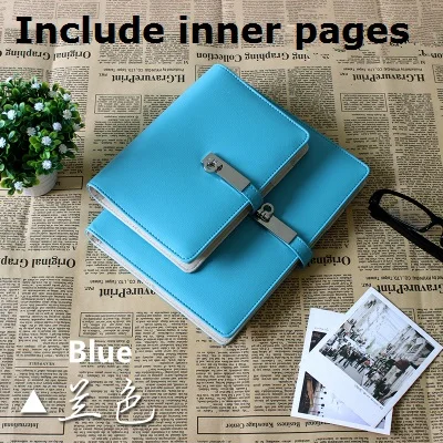 blue set A5 A6, металлический привязной трос, креативный конфетный многоразовый ежедневный вкладыш, filofax, блокнот, записная книжка, школьные принадлежности - Цвет: blue set