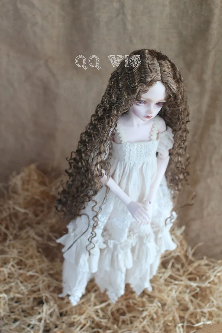 Кукла 1/3 Bjd длинный волнистый коричневый винтажный BJD парик для шарнирной куклы/sd