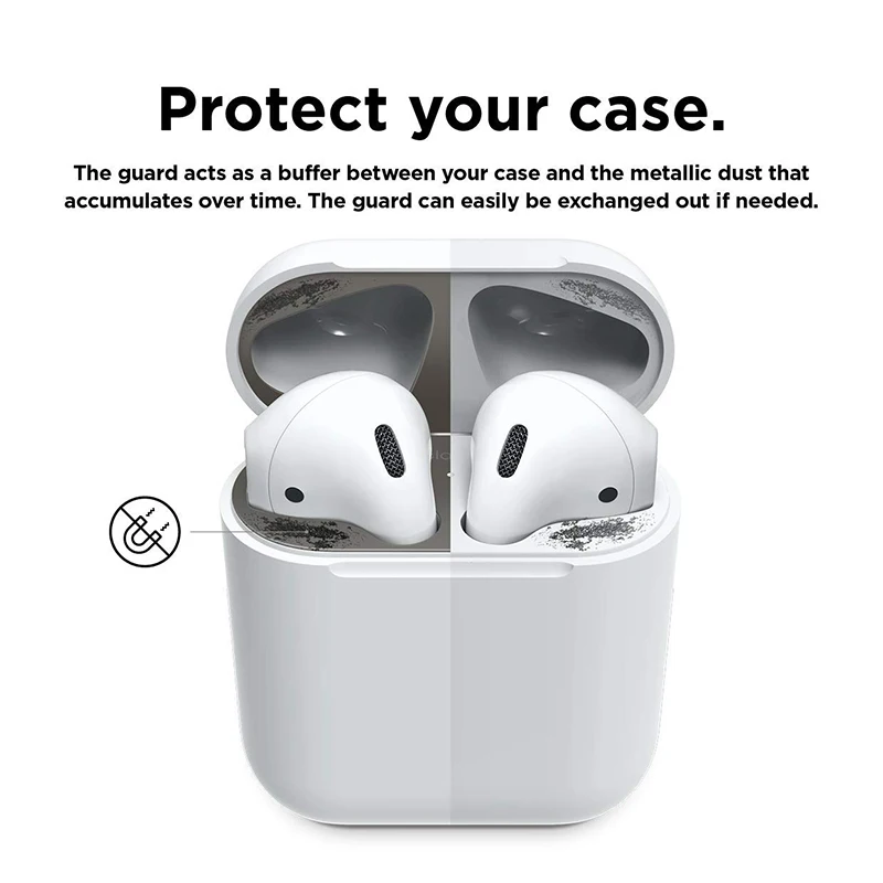 Ультратонкая защита для кожи AirPods 1 2 металлическая пленка железные стикеры