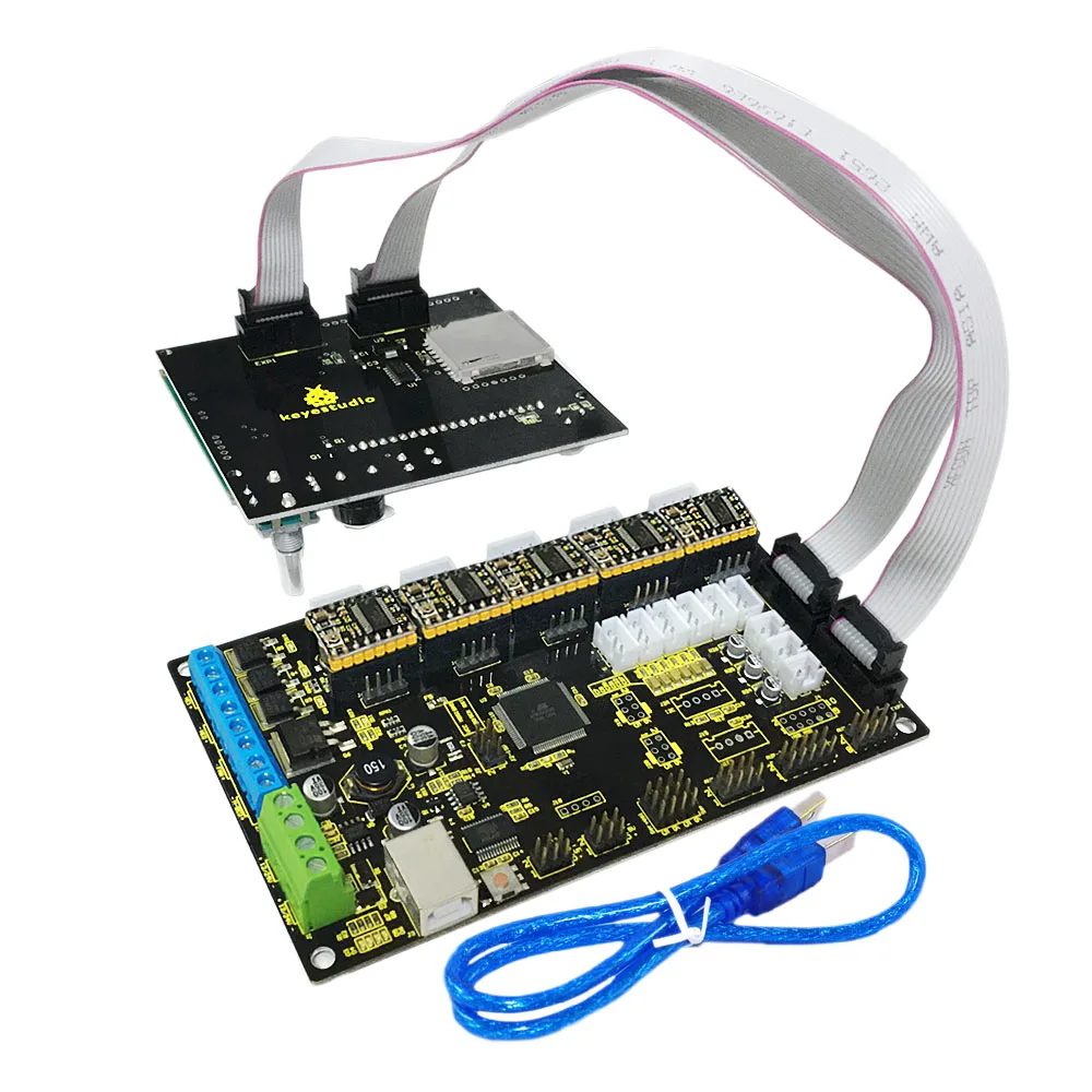 Keyestudio MKS GEN V1.2+ 5x8825 Шаг двигатель+ ЖК-дисплей 12864 Смарт ControllerFor 3D DIY комплект принтера