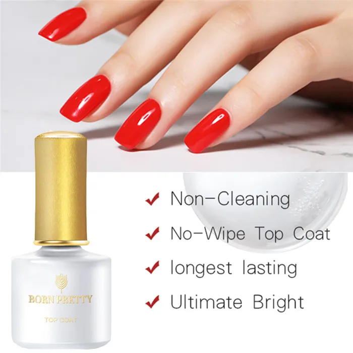 No Wipe Top Coat BORN PRETTY 6 мл неоновый Гель-лак для ногтей Летняя серия длительный замачиваемый УФ-гель лак светится в темноте флуоресцентный гель - Цвет: No Wipe Top Coat