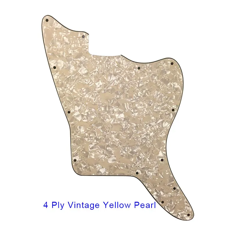 vintage yellow pearl Pleroo пустой Гитары pickguards с фиксированной резьбовыми отверстиями для нас Jazzmaster Гитары Замена Гитары к царапинам плиты - Цвет: vintage yellow pearl