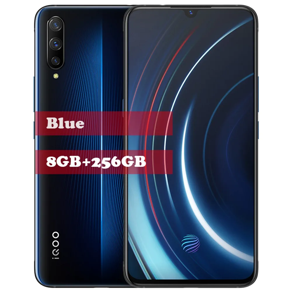 8G 256G Blue vivo iQOO мобильный телефон 6 ГБ 128 ГБ 6,4" Восьмиядерный Snapdragon 855 с 3 камерами 12 Мп+ 13 МП+ 2 Мп Android 9 4000 мАч NFC Смартфон - Цвет: 8G 256G Blue