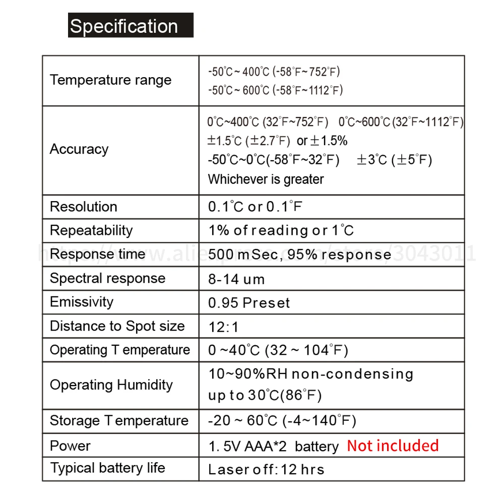 Бесконтактный ручной инфракрасный пистолет для измерения температуры