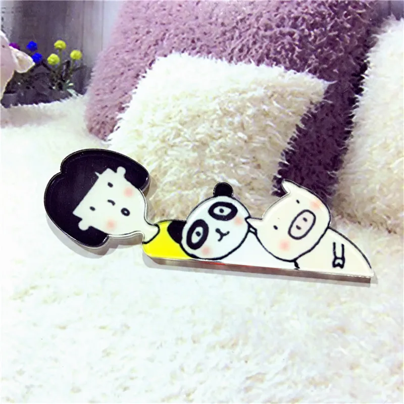 Коричневый Лидер продаж, 1 шт. Harajuku Булавки знак животных Брошь Костюмы Рюкзак украшения дома Шпильки Значки акрил награды подарок - Цвет: Коричневый
