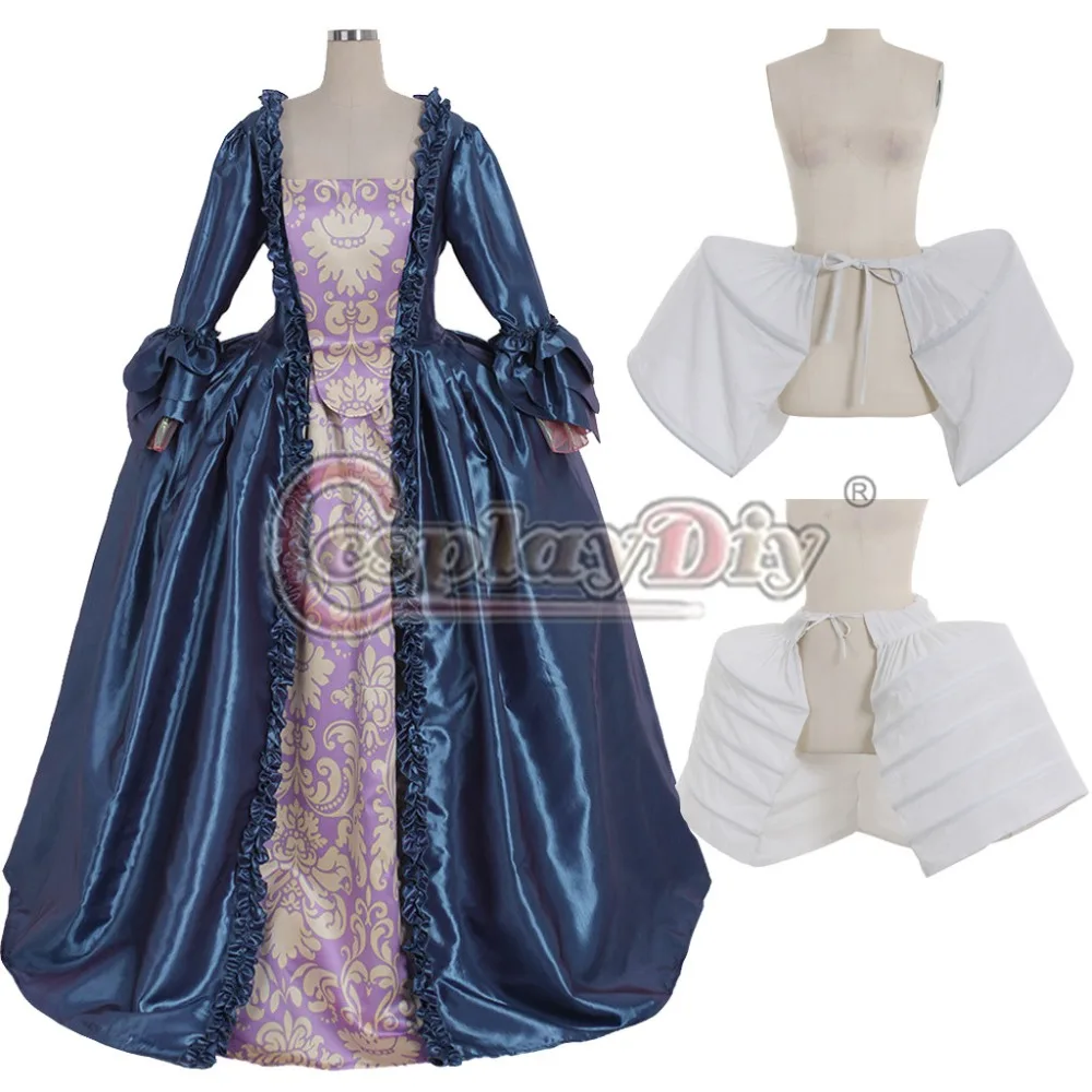

Cosplaydiy Custom Made Dark Blue Rococo Marie Antoinette Gown Adult Masquerade Fancy Belle Dress Any Size L320