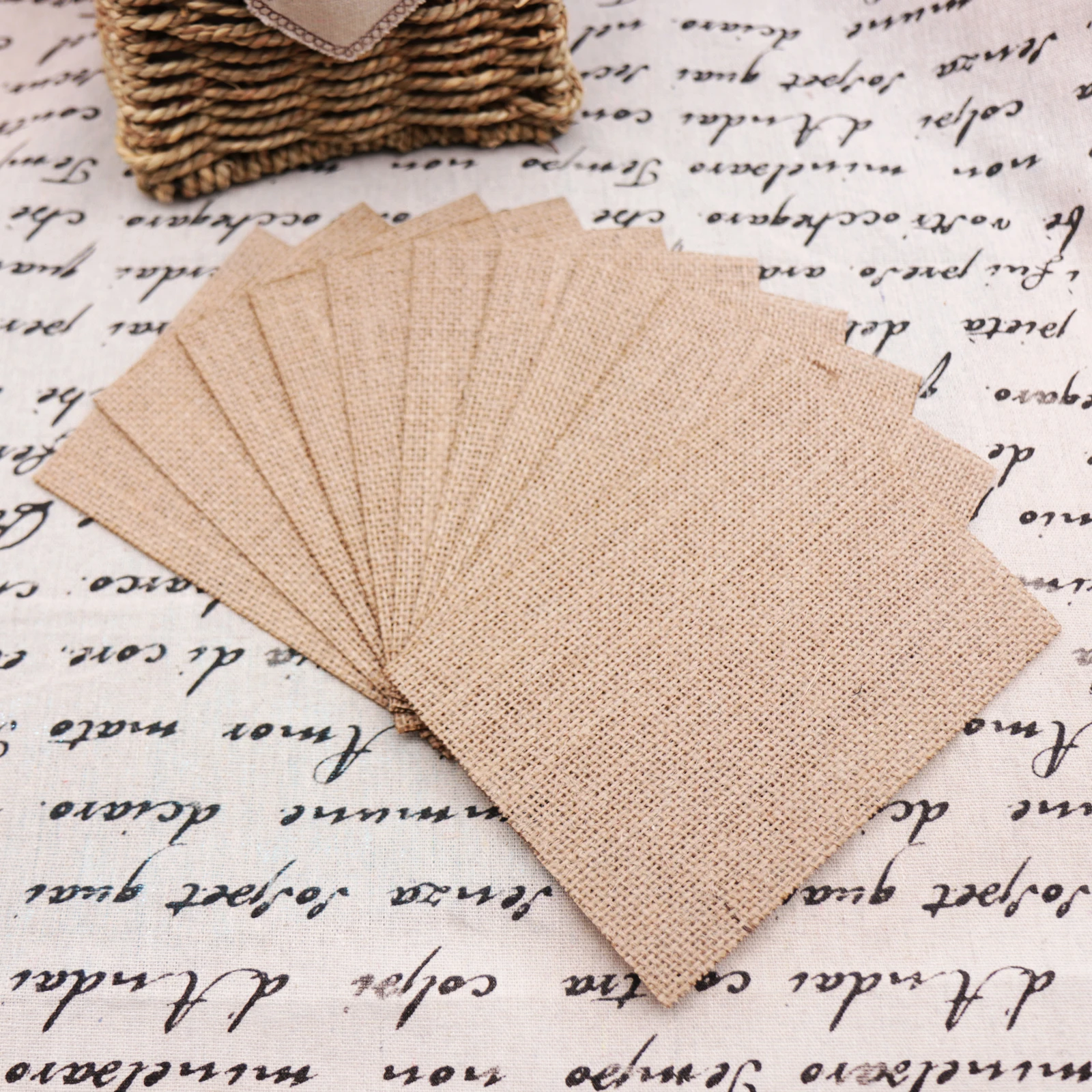

10pcs Round Square Hessian Burlap Linen Table Mat Placemat Cup Coasters Doilies Table Decor Home Wedding Party Hotel Supply