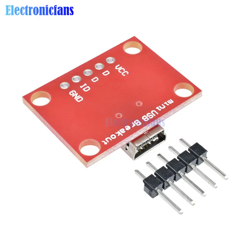 Плата адаптера Mini USB плата для разрыва 5pin удлинителя B 5 В 100 мА с контактным