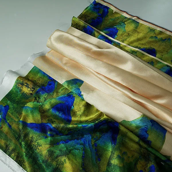 2 метра Китайская классическая маунтинская живопись атласная гладкая