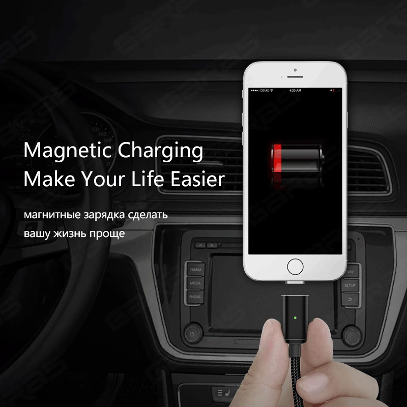 Магнитный кабель Garas Micro USB/Type C адаптер штекер для мобильного телефона быстрой