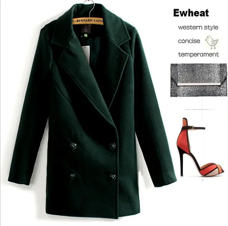 2014 winter long wool coat women double-breasted cheap woolen overcoat china roupas baratas Korea fashion clothing clothes | Женская