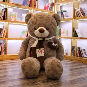 Кофе 80CM/ 100CM T-shirt Love Teddy Bear Doll Large Plush Toy Big Bear Appease Stuffed Doll Female Birthday Gift Valentine's Day Gift - Цвет: Кофе