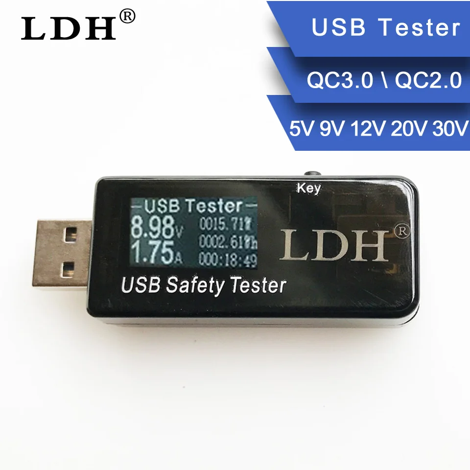 3 V 30 Цифровой диспплей USB тестер ток Напряжение Зарядное устройство Ёмкость