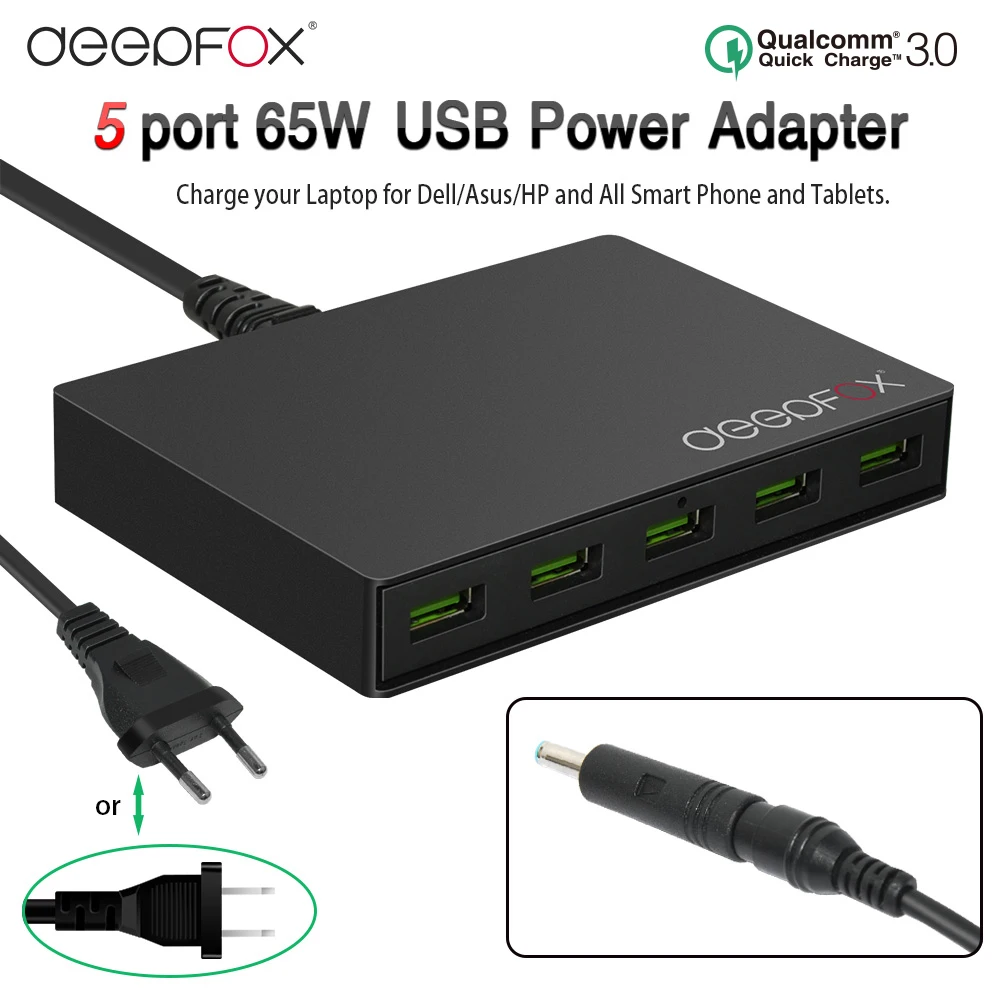 Зарядное устройство с 5 USB портами и поддержкой быстрой зарядки 3 0|laptop power adapter|laptop