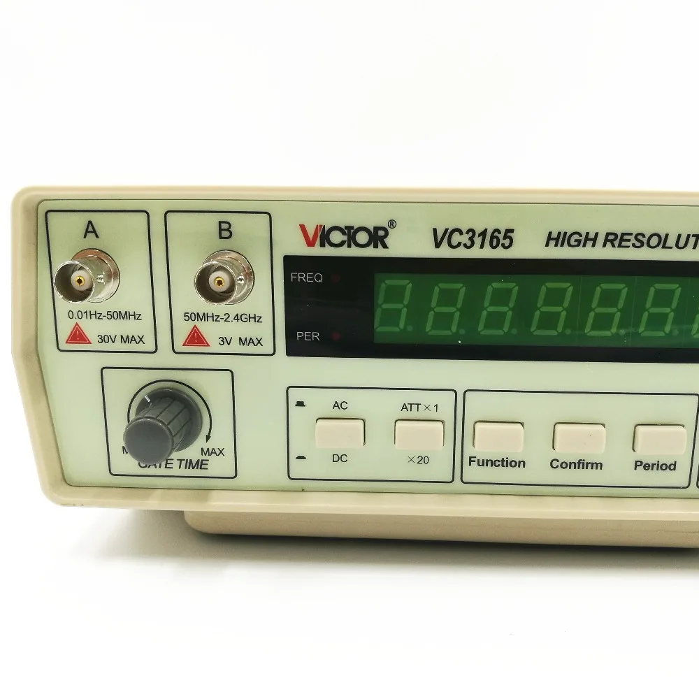 Виктор VC3165 Точная частота счетчик частоты метр Цифровой Частотомер 0,01 Гц-2,4 ГГц 2 Вход Каналы AC/DC муфта 8-разрядный