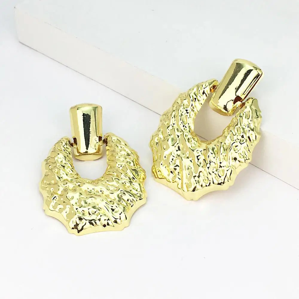 Gold Earrings 1527 MANILAI брендовые винтажные металлические массивные Висячие серьги для женщин Золотой Серебряный цвет подвески серьги большие ювелирные изделия подарок - Окраска металла: Gold Earrings 1527