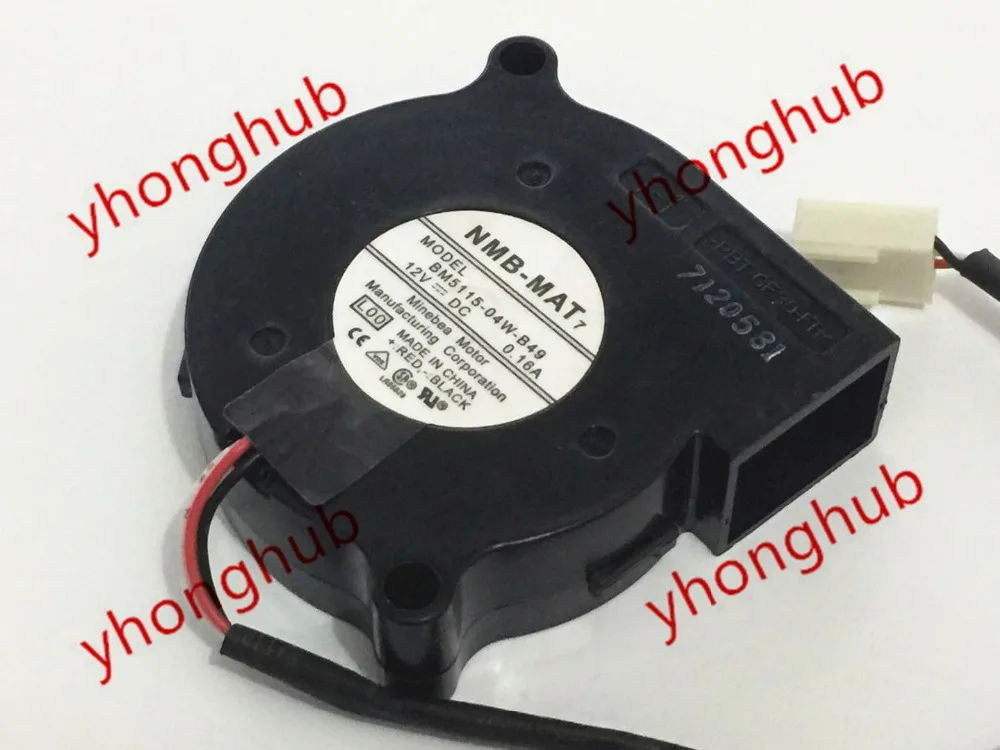 NMB-MAT BM5115-04W-B49 L00 DC 12V 0.16A 3-wire 50x50x15mm Server Cooling Fan