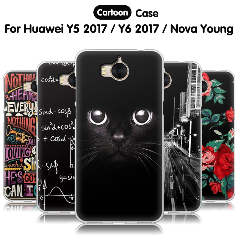 EiiMoo чехлы для телефонов Huawei Y6 2017 чехол силиконовый мягкий мультяшный Y5 / Nova Young Capa