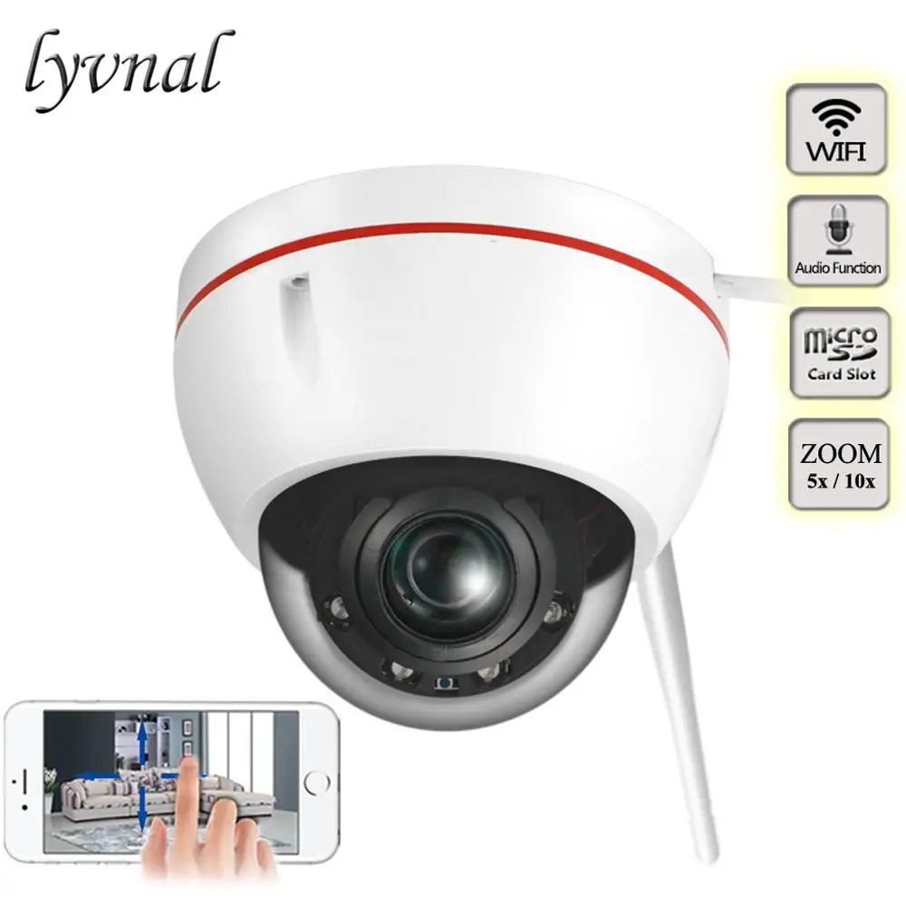 H.265 H.264 5MP wifi камера Аудио Мини PTZ купол 5X 10X Автоматический зум объектив SD/TF слот для карт SONY 1080P 2MP Беспроводная ip-камера безопасности