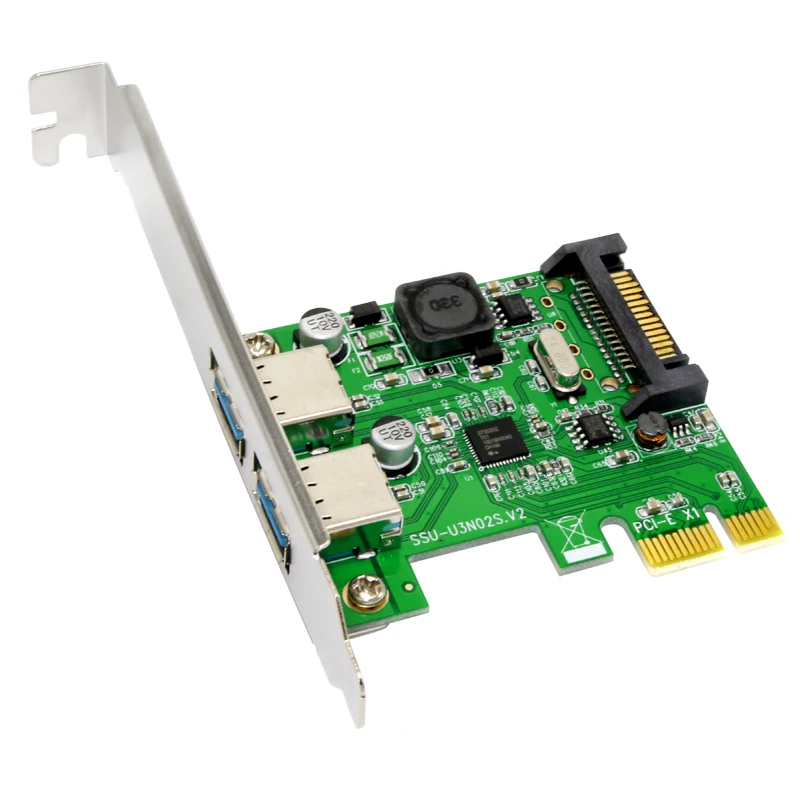 10 шт. USB 3 0 PCI E Плата расширения с 2 портами Express контроллер адаптер SATA 15 контактов