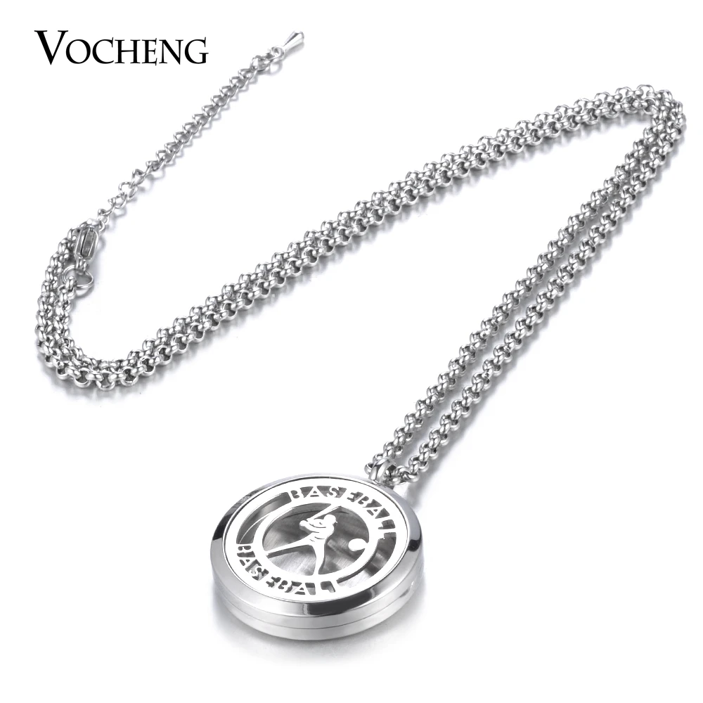 

10pcs/lot 30mm 316L Stainless Steel Perfume Locket Jewelry Pendant Baseball Magnetic Locket with Felt Pads VA-412*10