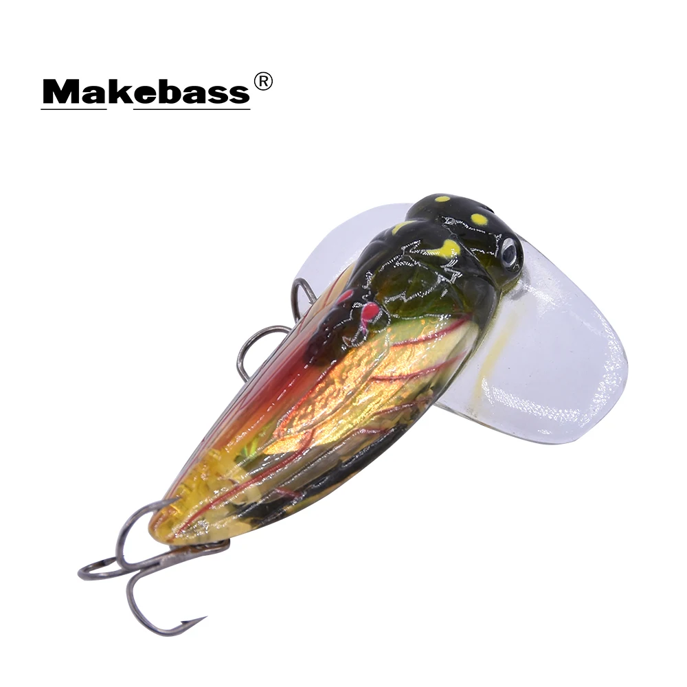 Makebass  5.5cm 7.5g Fishing Lures Insect Cicada Topwater Artificial Hard Baits Floating Plastic Popper Fishing Tackle