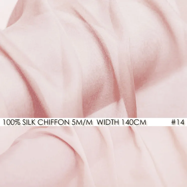 

WHITE SILK CHIFFON FABRIC 6momme Width 55"-140cm 100% Natural Silk Chiffon Fabric For Wedding Dress Silk Gauz BabyPink NO 14