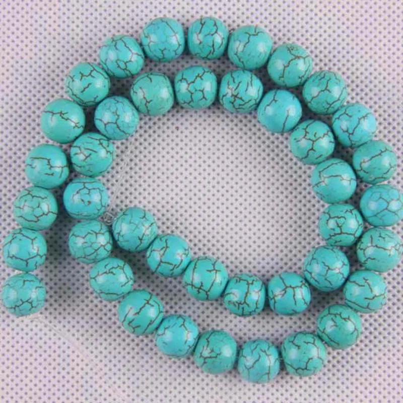 10 мм синие круглые бусины Howlite нить 16 дюймов ювелирные изделия для женщин