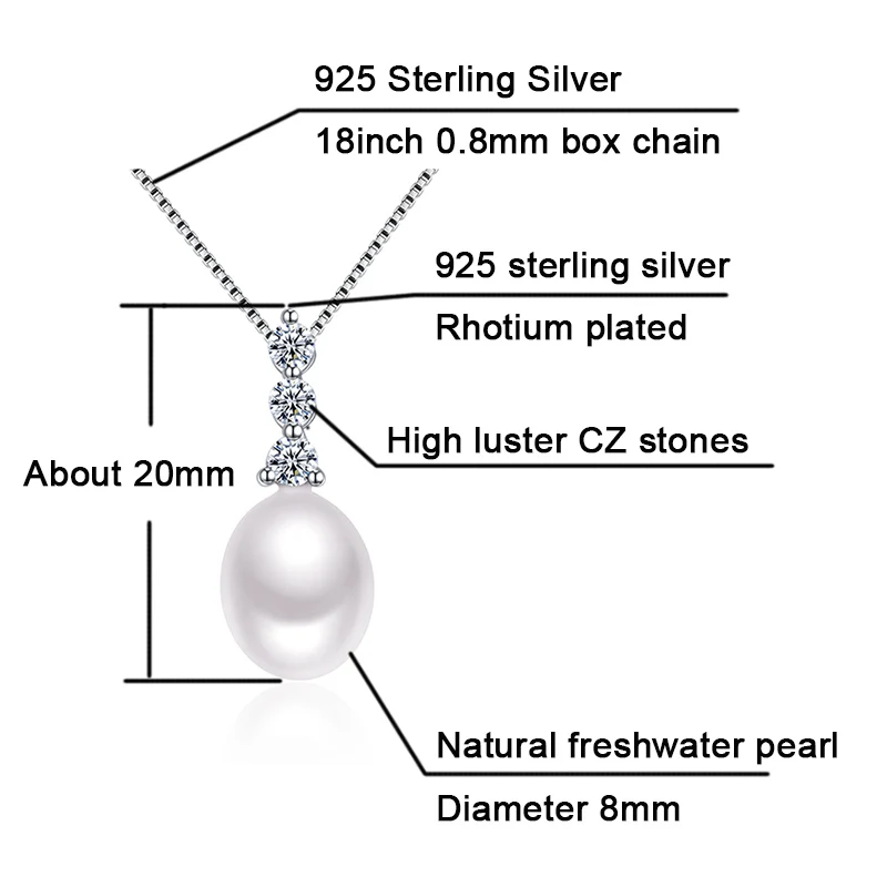 Женское ожерелье с подвеской Sinya из стерлингового серебра 925 пробы натуральным