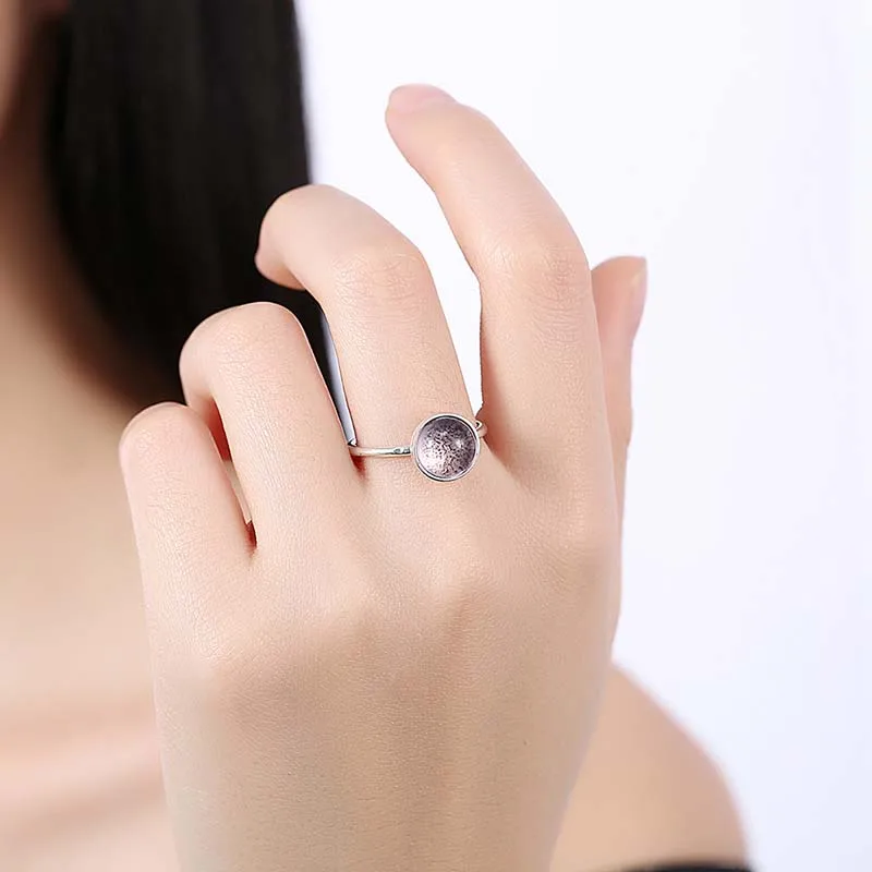 Angg кольцо стерлингового серебра 925 классический фиолетовый камень палец Для