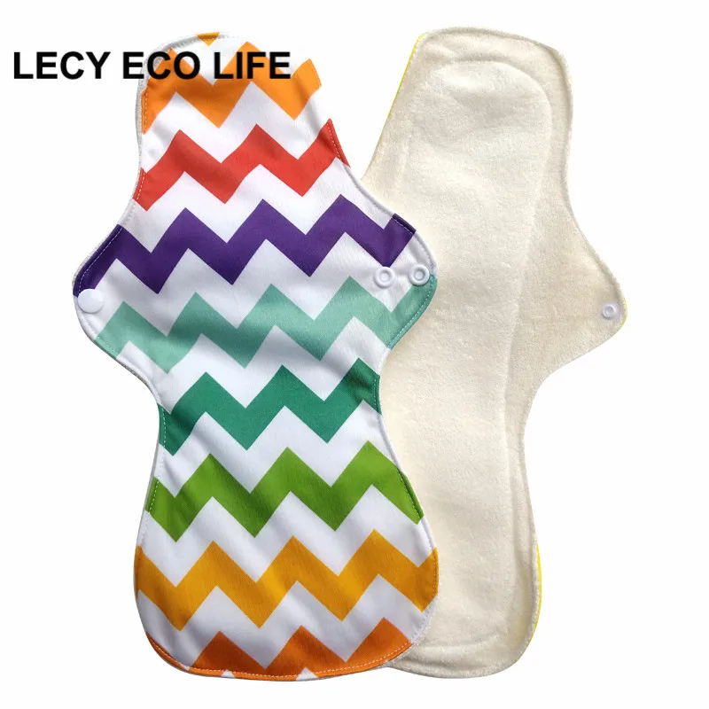 Lecy Eco Life 1 шт. 1" Фламинго с принтом для ночного использования многоразовые менструальные подкладки для тяжелого потока, большие размеры дышащие женские тканевые прокладки - Цвет: Q10