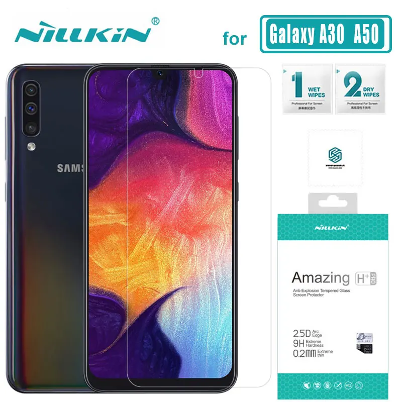 Для samsung Galaxy A30 A50 A20 A20e A40 A60 A70 A80 A90 закаленное стекло Nillkin 9H + Pro 2.5D защита для экрана