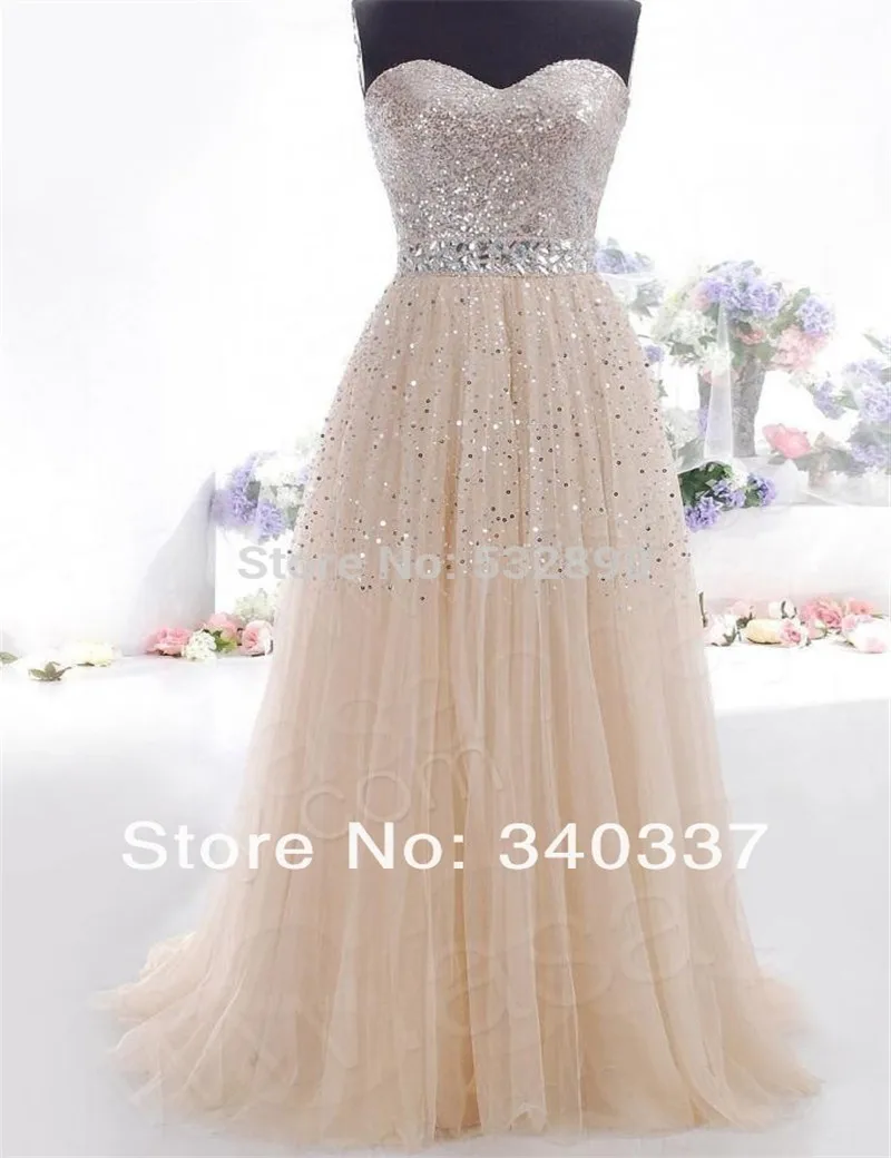 Ready to ship Best Quality New-Arrival-Sexy-sweetheart-champagne-color-evening Dresses long with sequins for women | Свадьбы и